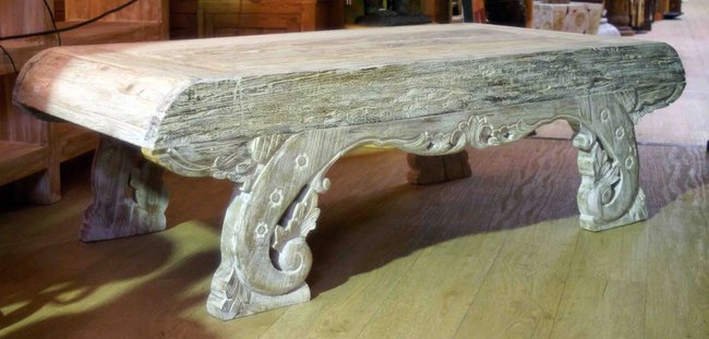 grande table basse en ancien bois de teck