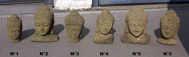 petite tête de Bouddha en pierre de lave naturelle