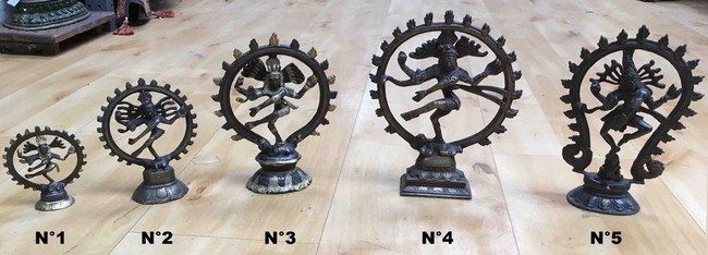 Petite roue Shiva Nataraja en bronze moulé