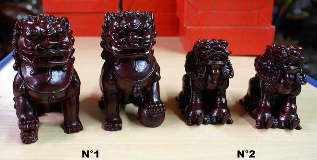 statue de chien lion en résine, feng shui