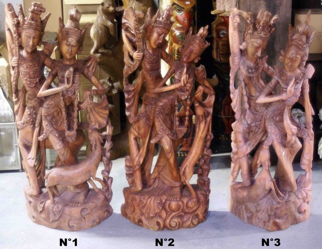 grande statue de sita et rama en bois