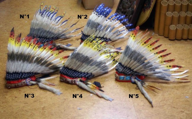 petite coiffe indienne des indiens d'Amérique du nord en véritable plume