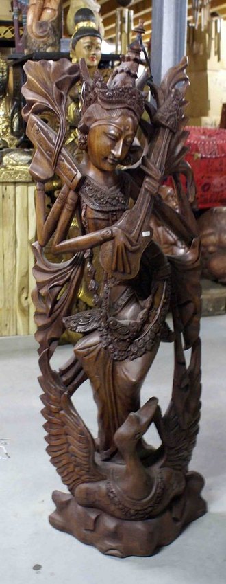 statue de Sita en bois de suar - artisana indonésien