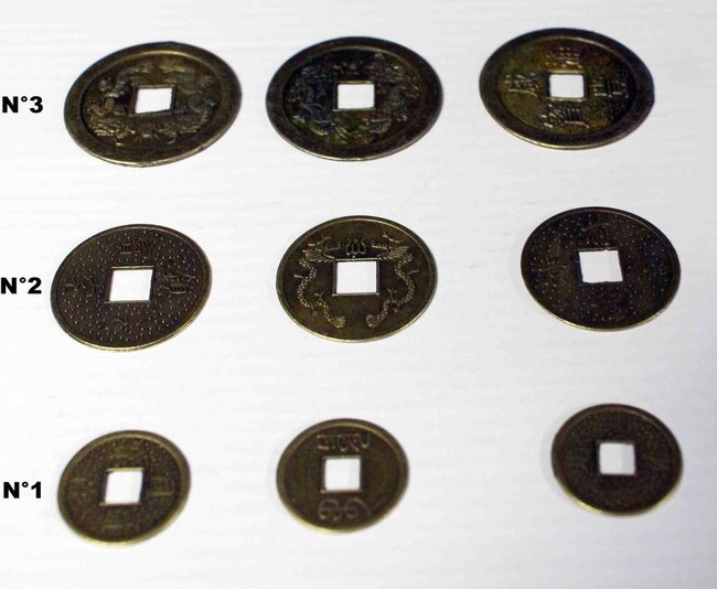 pièces de monnaies chinoises feng shui en cuivre