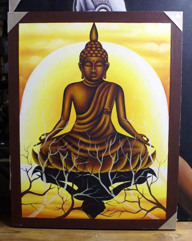 tableau ou toile peinte d'un Bouddha