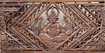 Grand cadre en bois finement sculpté de Ganesh