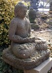 grand Bouddha lotus en pierre de lave naturelle
