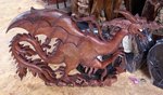 cadre dragon en bois sculpté