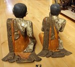 sculpture de moine en bois - statue de moine doré
