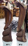 grande statue de cobra naja en bois sculptée
