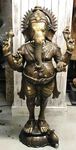 Grande statue de Ganesh debout en bronze vieilli