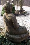 Bouddha lotus en pierre pour déco extérieur, parc, jardin ou picine