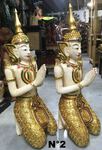 Duo de statue de Bouddha a genoux