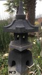 lampe japonaise en pagode pierre de lave naturelle