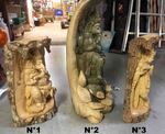 Petite statue de Ganesh et de Krishna en bois de crocodile ou panggal buaya