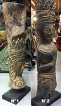 buste ou tête de Bouddha sculpté dans un tronc de teck ancien