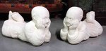duo d'enfants Bouddha en pierre