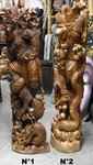 grande sculpture de Hanuman en bois