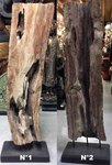 buste de Bouddha sculpté dans un tronc de bois de teck ancien