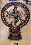 grande roue de shiva nataraja en bronze de couleur