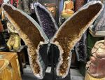 Très grande géode papillon en citrine brut du Brésil
