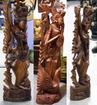 statue de sita sculptée en bois