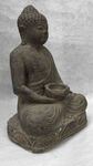 Statue de Bouddha porte bougie en pierre de lave reconstituée