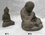 Statue de Bouddha assis en pierre de lave reconstituée