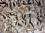 cadre en bois sculpté représentant sita et rama