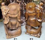 statue de BOUDDHA sculpté en bois de suar en indonésie. de dos