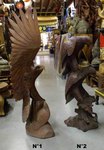 sculpture aigle en bois avec aiglon
