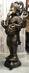 Grande statue de Ganesh debout en bronze vieilli
