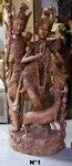 grande statue de rama et sita en bois