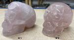 Grands crânes en quartz rose du Brésil