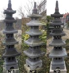 lampe Japonaise pagode en pierre de lave