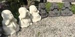 Statue de Bouddha de l'allégorie des 3 singes en pierre