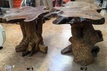 Table basse en bois et racine de teck