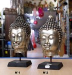 tête de Bouddha en bronze argenté