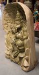 Grande statue de Ganesh sculptée finement dans du bois de crocodile