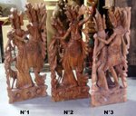 grande sculpture de sita et rama en bois