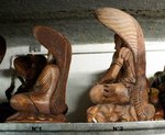 petite statue de shiva cobra assis en bois sulpté