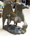 grande sculpture de dragon en bois peint