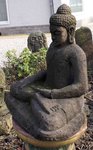 Bouddha assis en pierre pour parc, jardin, picine ou terrasse