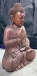 Statue de Bouddha assis en bois de suar