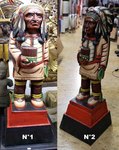 grande statues de indiens d'Amérique en bois