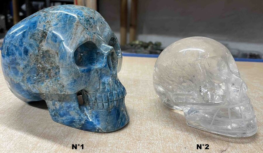 Crâne de Cristal de roche naturel du Brésil
