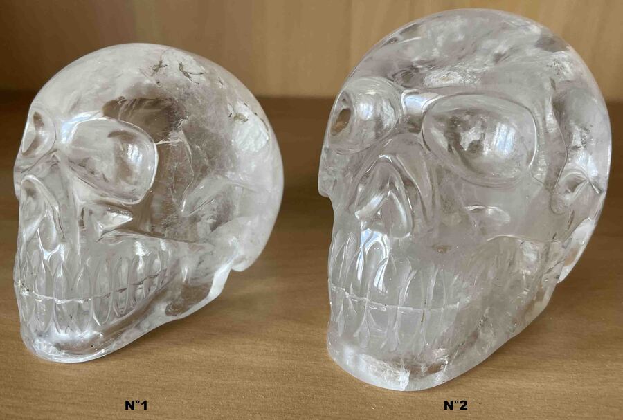 Grand crâne de cristal en malachite Cranes en Pierre Objets déco