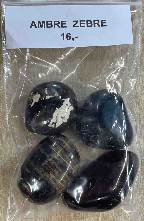 Ambre zèbre pierre roulée au poids