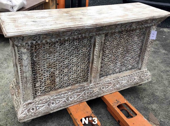 comptoir bar jali en bois sculpt&eacute; en provenance d'Inde