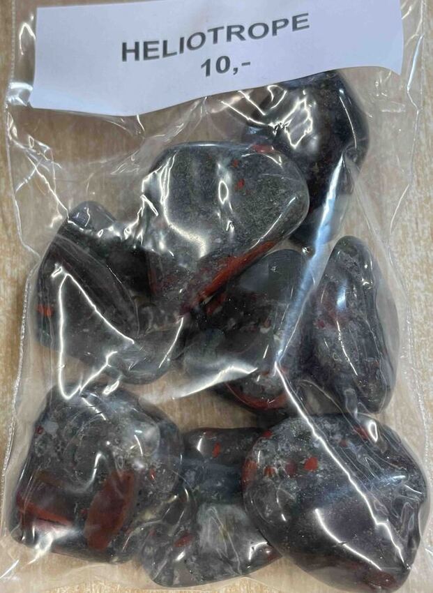 Pierre roul&eacute;e ou brut en Jaspe H&eacute;liotrope naturelle au poids